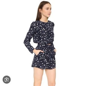 Club Monaco Navy blue Silk Floral Romper